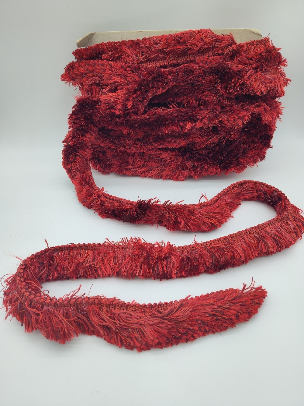 HOULÈS PARIS Vintage Red Brush Fringe Trim Five (5) Yards French Passementerie - Picture 2 of 6